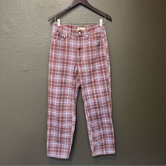Madewell The Perfect Vintage Straight Jean in Cabernet Plaid - Picture 6 of 16
